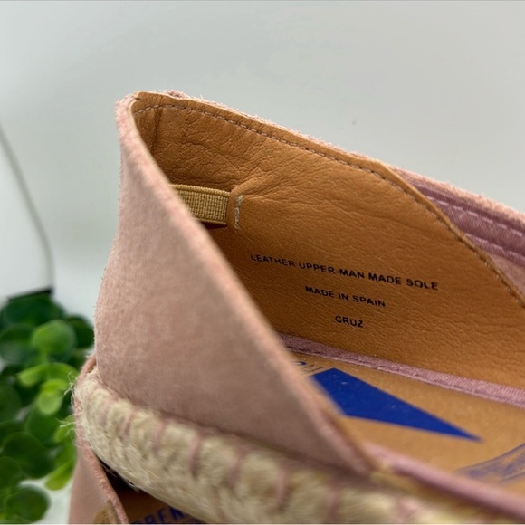 Verbenas Carmen Espadrille Flats Loafers Leather Pink Slip On Size 38 (7.5) - Picture 5 of 6